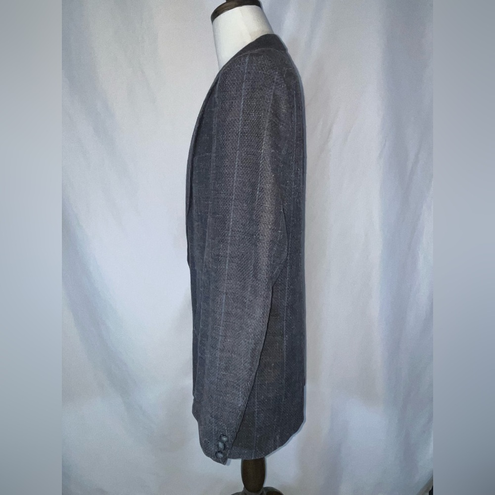 Christian Dior Monsieur Vintage 80s Wool Blazer Jacket Grey Pinstripe Mens 42R - Picture 3 of 10